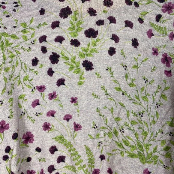 Joie Verna Floral Crew Neck Sweater Lilac Pink NWT - Picture 7 of 10